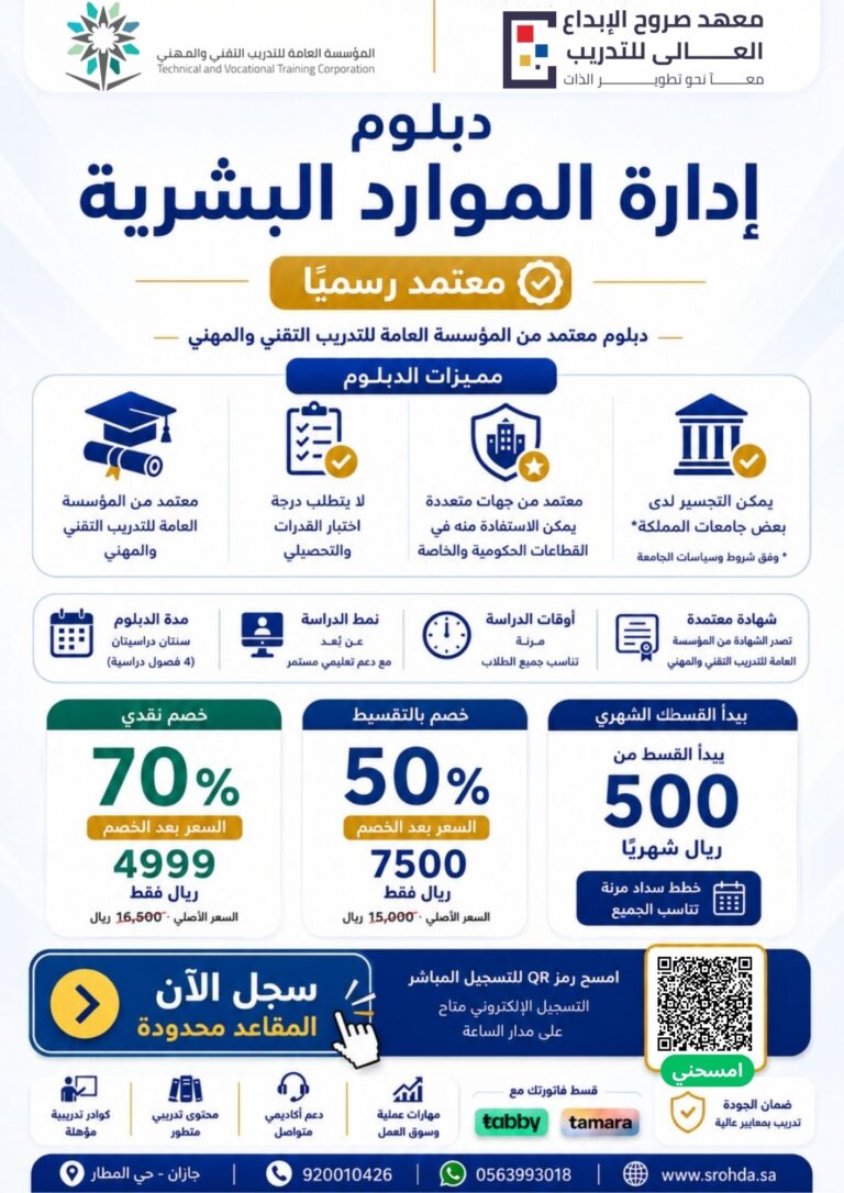 دبلوم تقنية الموارد البشرية (عامان ونصف)